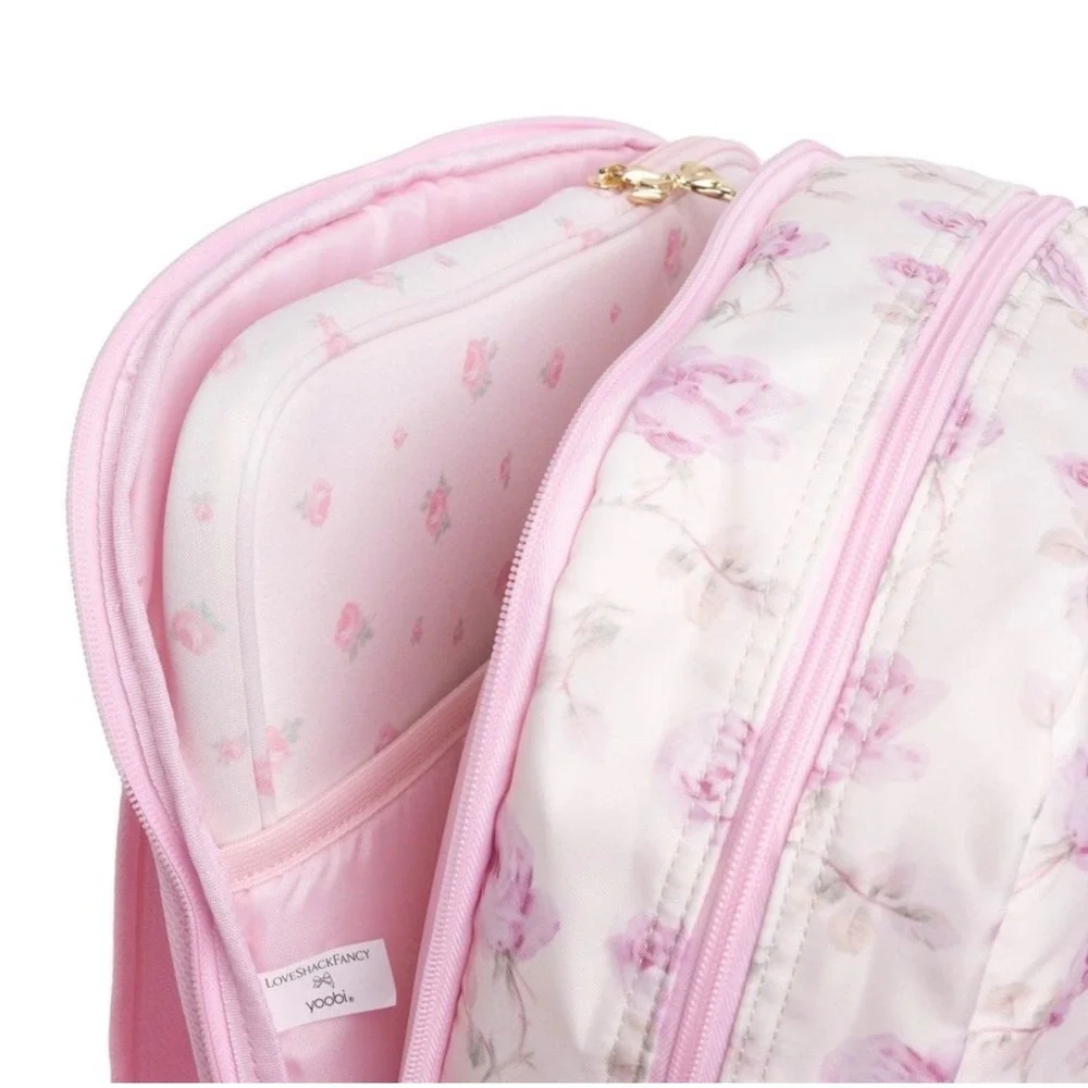 LoveShackFancy Target Yoobi Backpack and Lunch Bag Set Ribbon Rosa Floral Pink